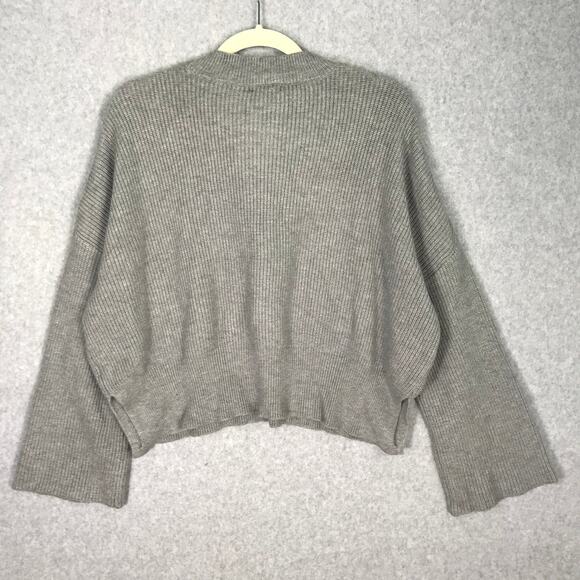 Sincerely Jules Sweater Womens Medium Gray Ribbed Crop Cozy Comfy Lounge Preppy - Picture 8 of 11
